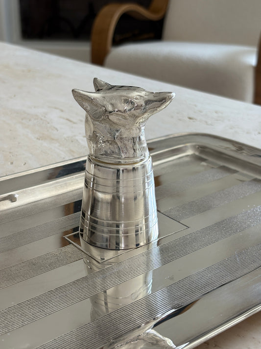 Silver-Plated Brass Fox Stirrup Cup | Collectors Gene Vintage Finds