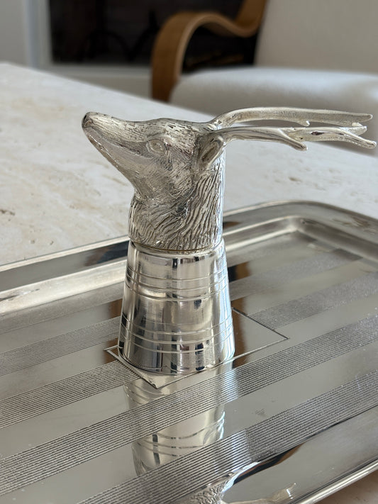 Silver-Plated Brass Stag Stirrup Cup | Collectors Gene Vintage Finds