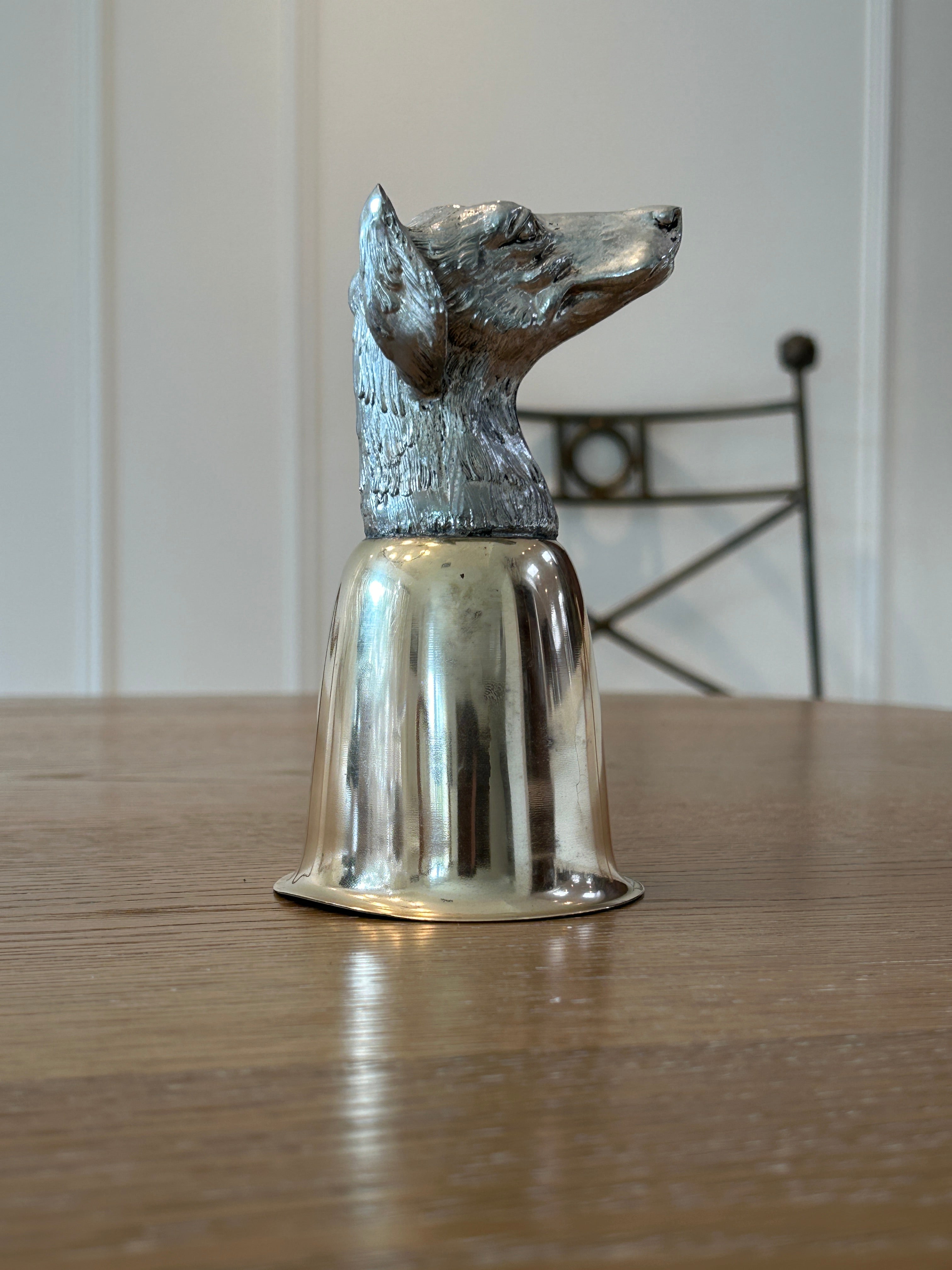 Silver-Plated Dog Vintage Stirrup Cup | Collectors Gene Rare Finds