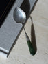 Silver Hand Engraved & Jade Handled Preserve Jam Spoon by Adie & Lovekin - Chester c. Early 1900s | Collectors Gene