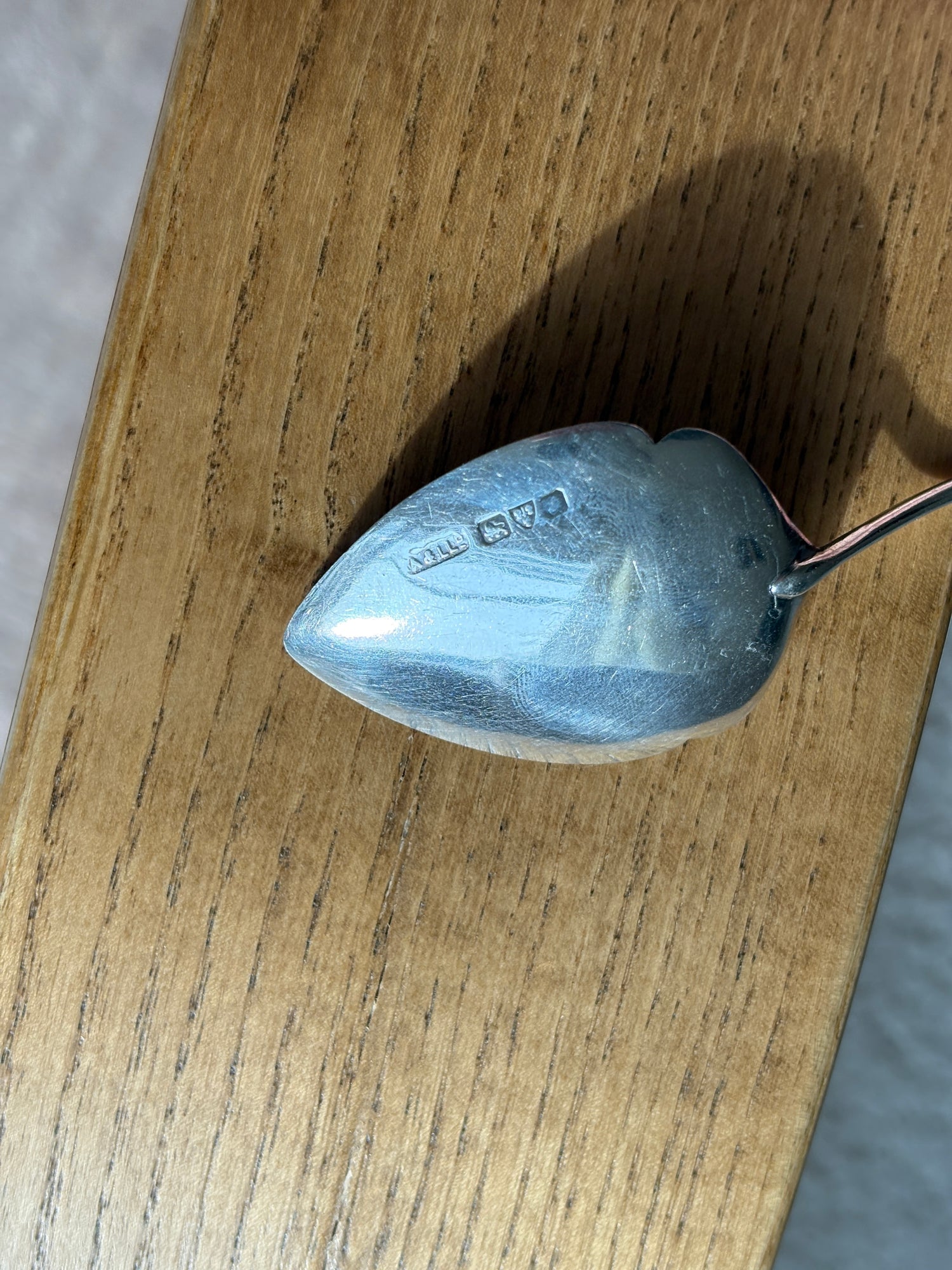 Silver Hand Engraved &amp; Jade Handled Preserve Jam Spoon by Adie &amp; Lovekin - Chester c. Early 1900s | Collectors Gene