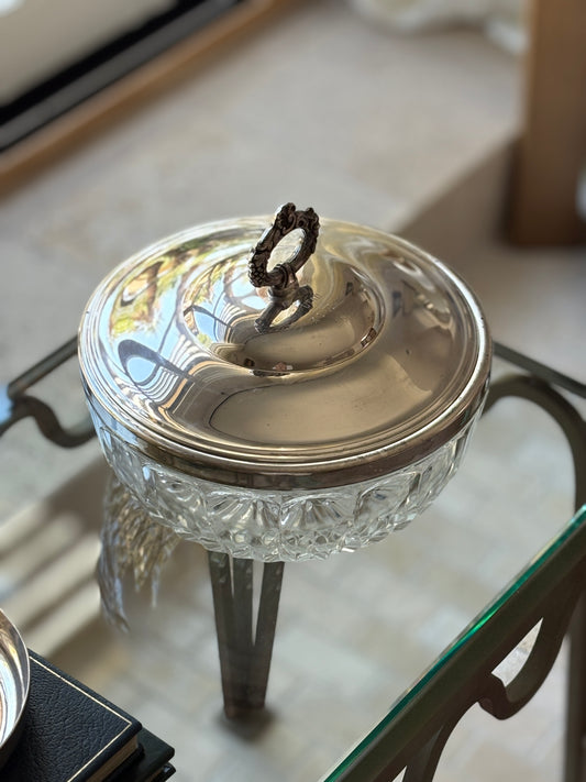 Silver Plated Boxing Trophy With Cut Glass Bowl | Collectors Gene Vintage