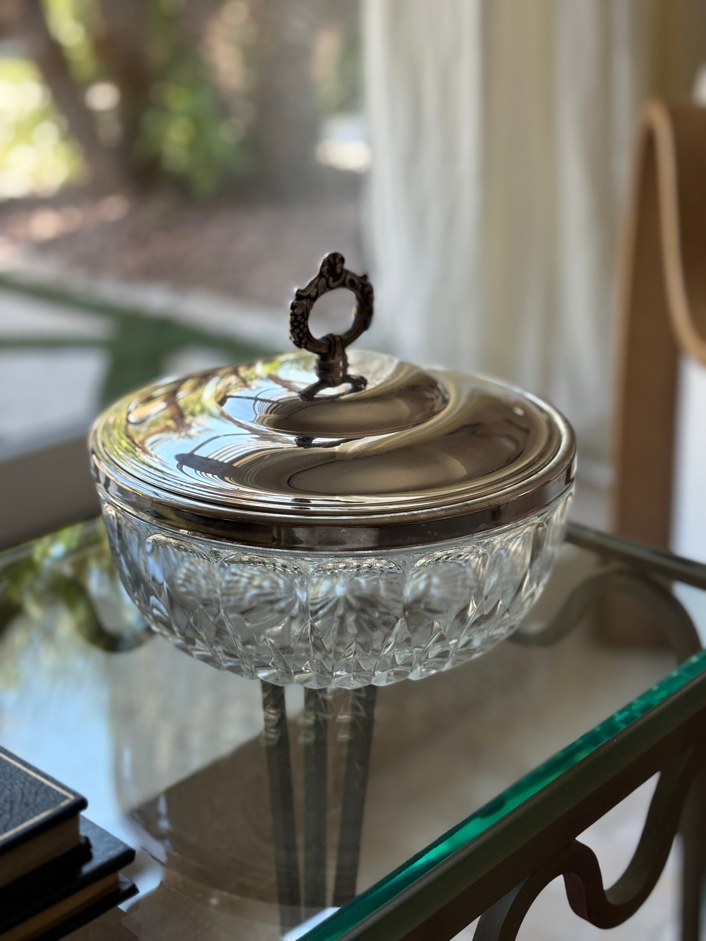 Silver Plated Boxing Trophy With Cut Glass Bowl | Collectors Gene Vintage