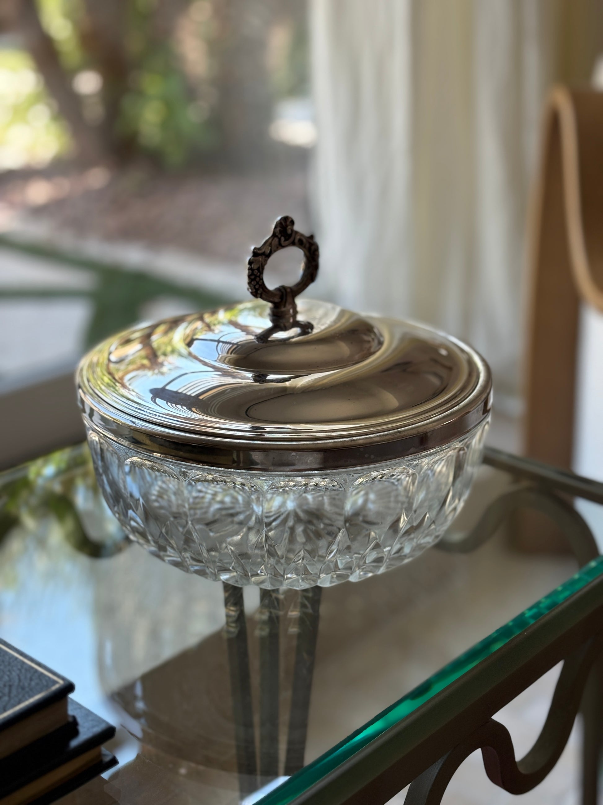 Silver Plated Boxing Trophy With Cut Glass Bowl | Collectors Gene Vintage