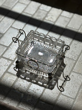 Silver Plated Cut Glass Lined Serving Dish with Ball Feet and Twist Handles | Collectors Gene