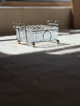 Silver Plated Cut Glass Lined Serving Dish with Ball Feet and Twist Handles | Collectors Gene