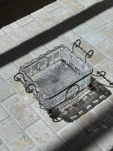 Silver Plated Cut Glass Lined Serving Dish with Ball Feet and Twist Handles | Collectors Gene