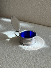 Silver Plated Mustard Pot with Cobalt Liner - Made in Denmark | Collectors Gene