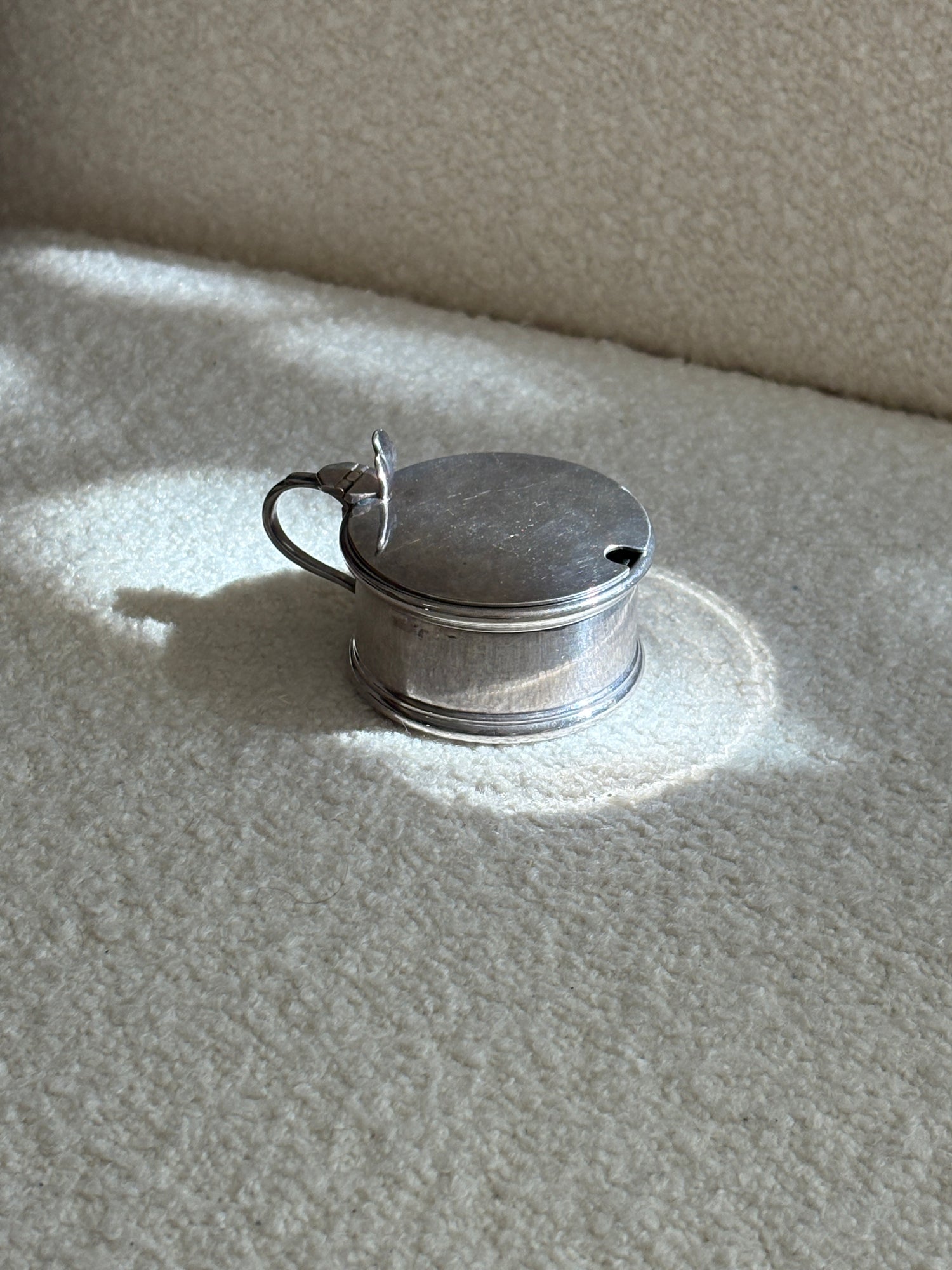Silver Plated Mustard Pot with Cobalt Liner - Made in Denmark | Collectors Gene