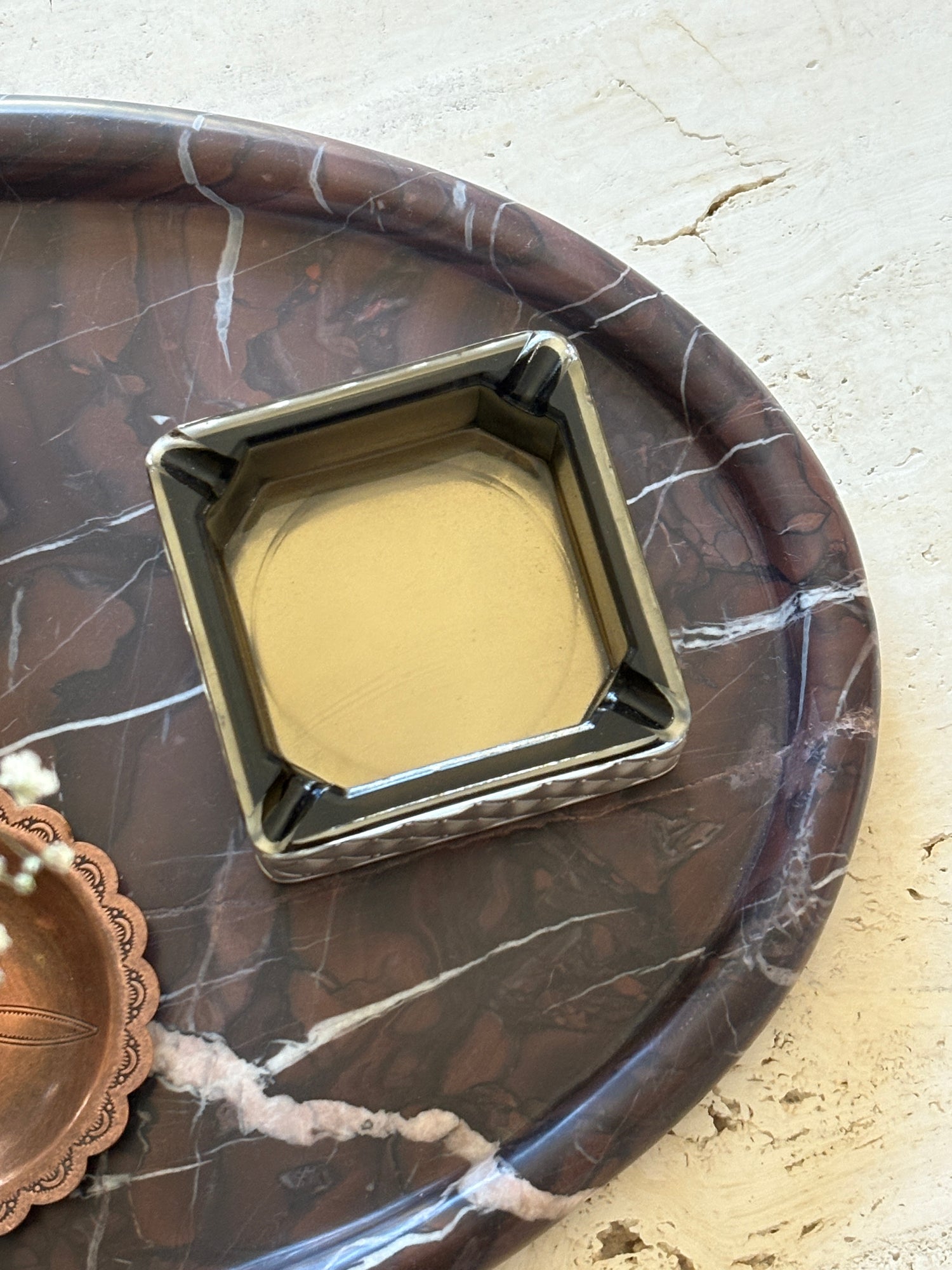 Silver Plated Tufted Ashtray with a Smoked Glass Insert | Collectors Gene