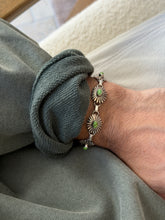 Southwestern Sterling Silver Green Turquoise Concho Bracelet | Collectors Gene