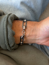 Sterling Silver Black Enamel Rectangular Link Bracelet | Collectors Gene