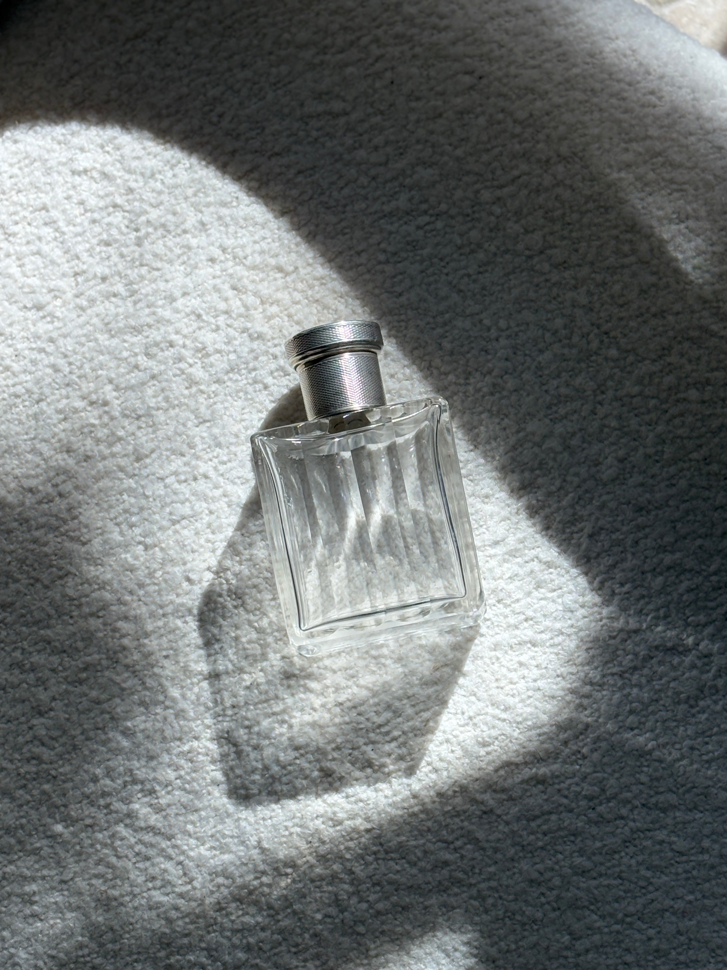Sterling Silver Engine Turned and Cut Glass French Dresser Bottle | Collectors Gene
