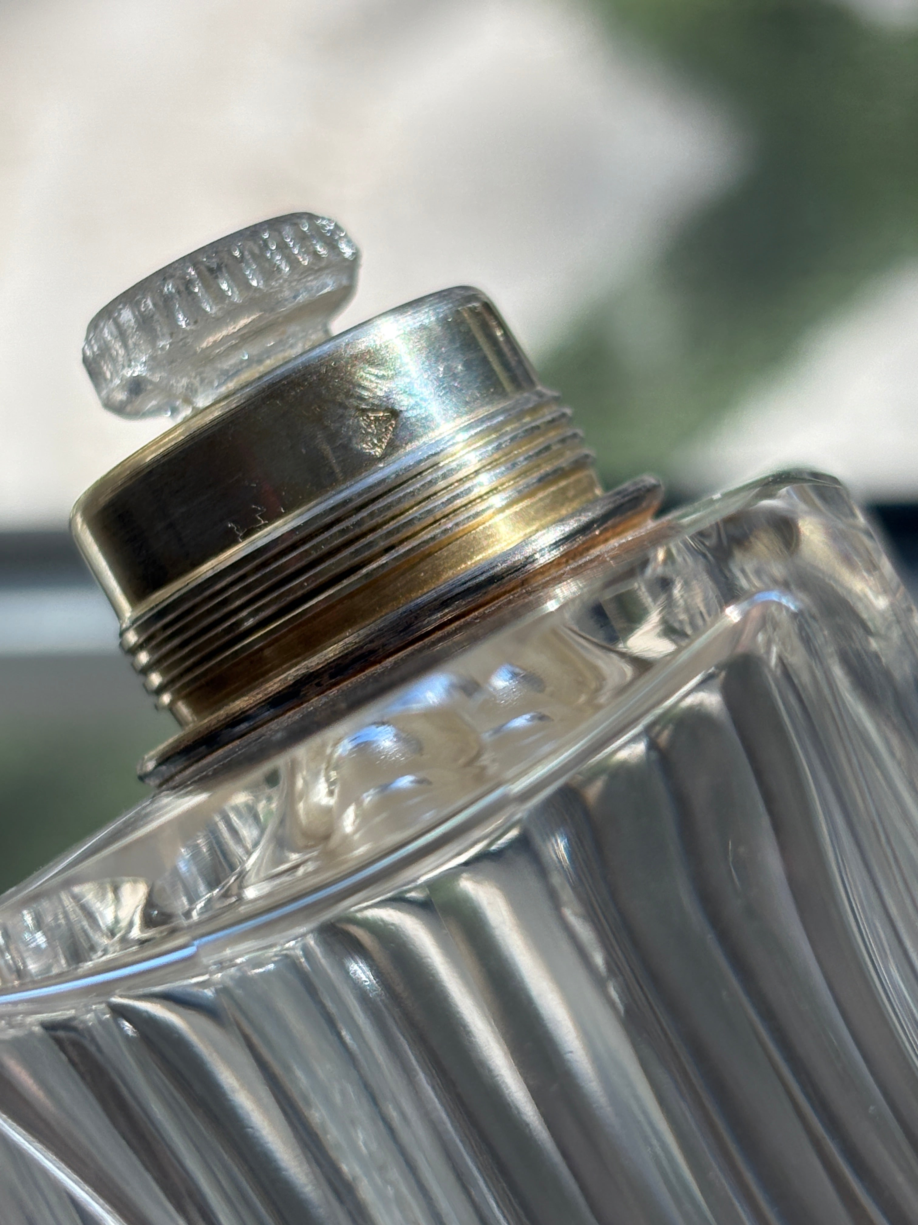 Sterling Silver Engine Turned and Cut Glass French Dresser Bottle | Collectors Gene