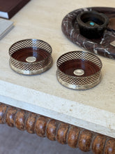 Sterling Silver Pierced Bottle Coaster with Turned Wood Base | Collectors Gene