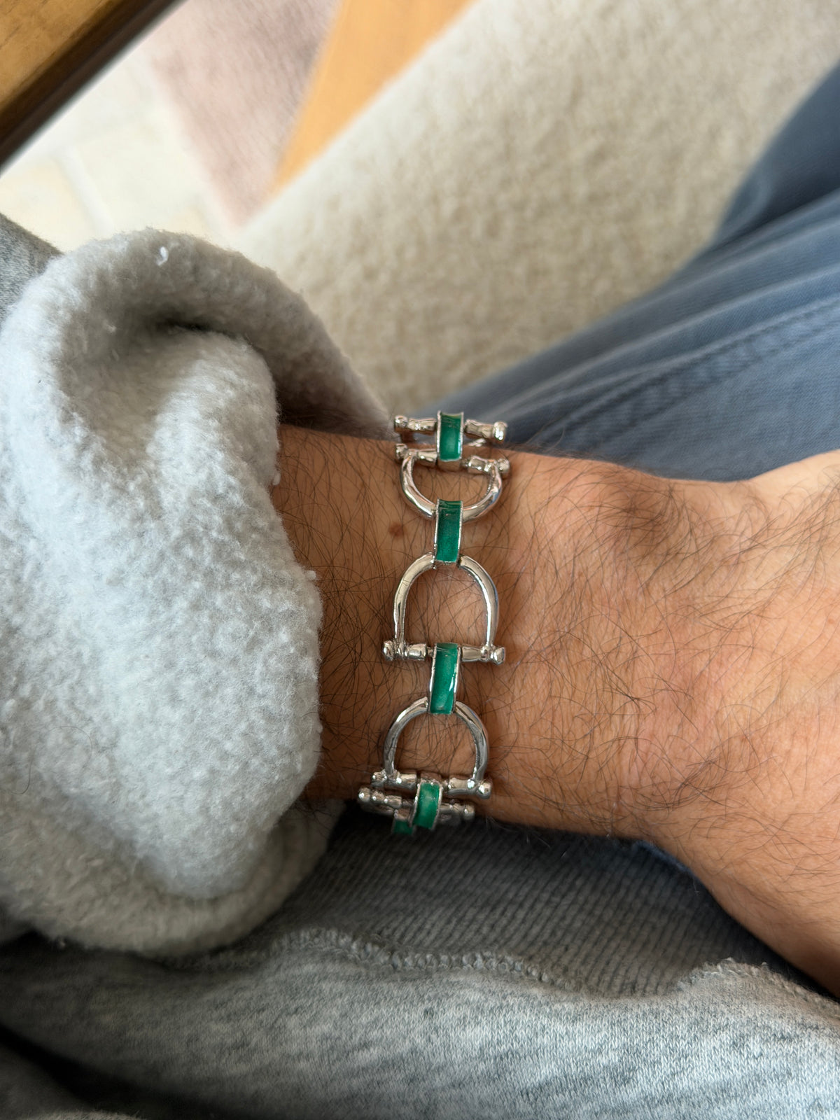 Full length view of the Bertuletti equestrian link bracelet