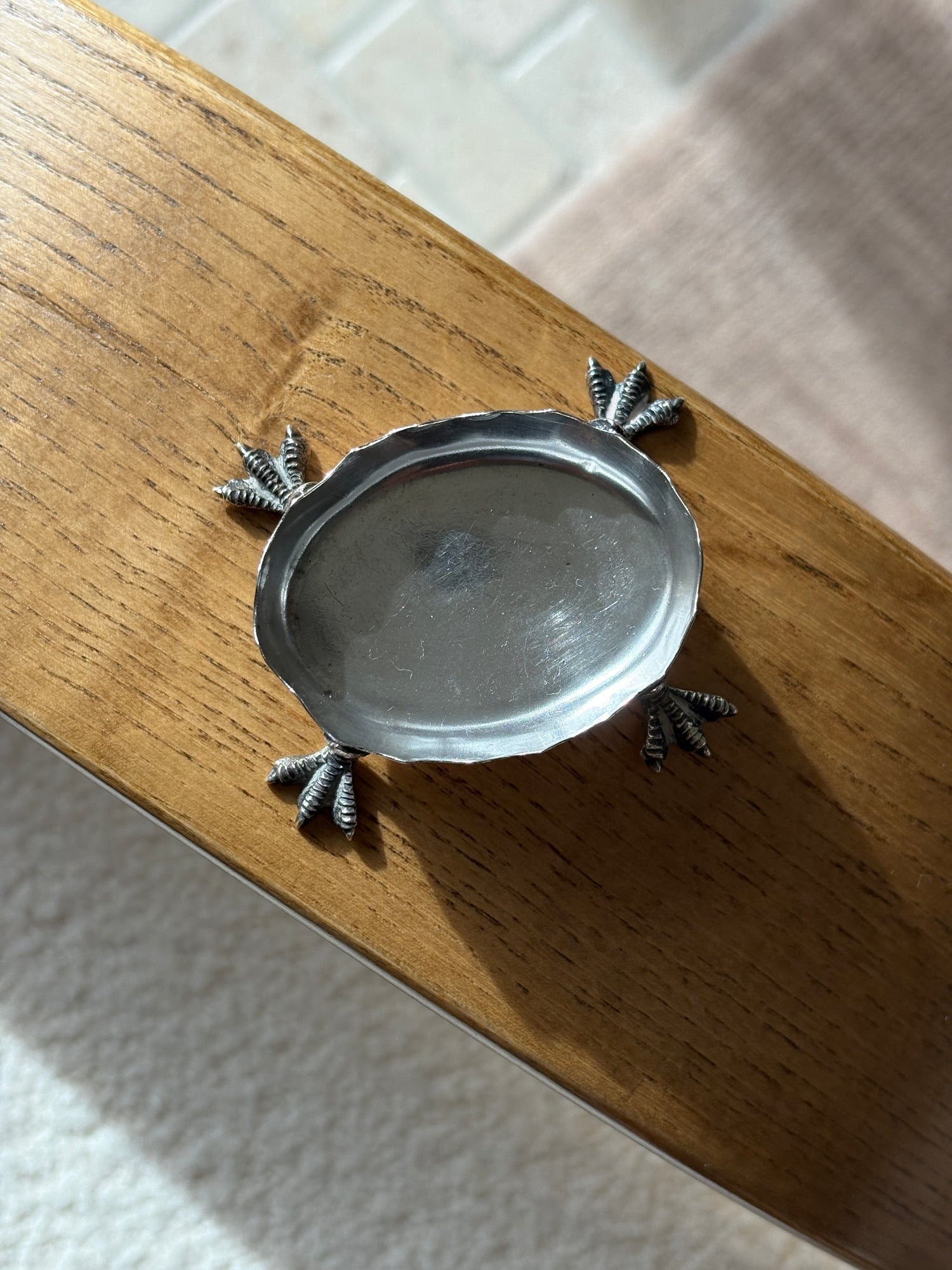 Talon Footed Bon Bon Dish in Sterling Silver by Wright &amp; Davies - London c. 1902 | Collectors Gene