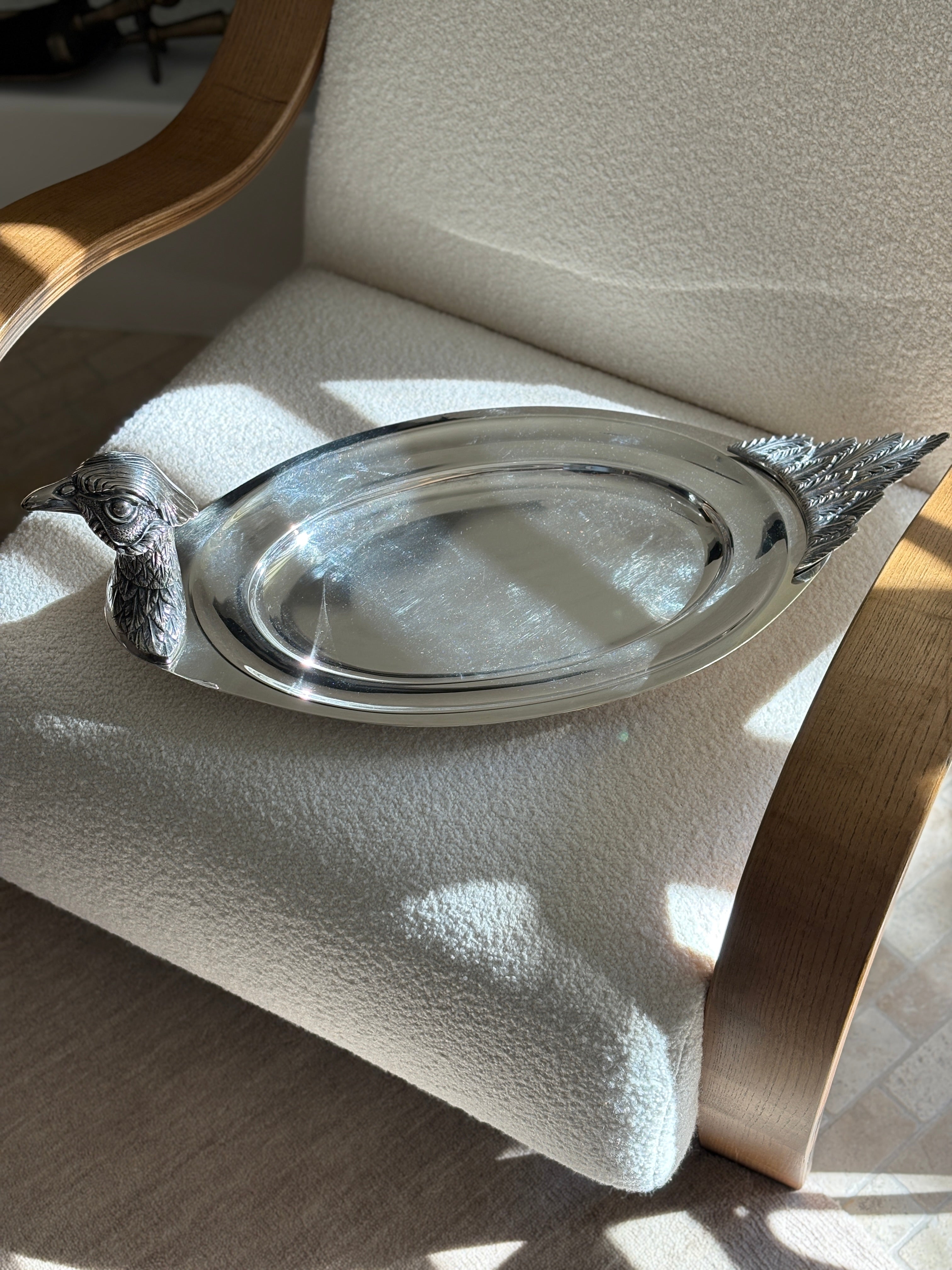 Teghini Firenze Pheasant Oval Serving Tray Platter | Collectors Gene