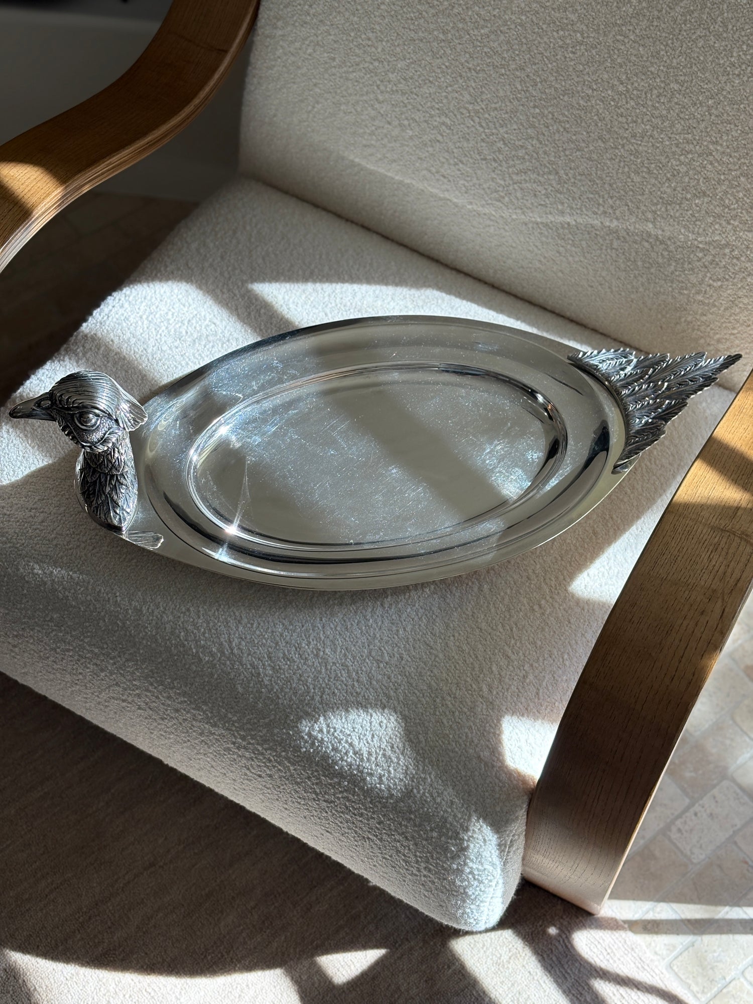 Teghini Firenze Pheasant Oval Serving Tray Platter | Collectors Gene
