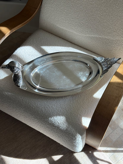 Teghini Firenze Pheasant Oval Serving Tray Platter | Collectors Gene
