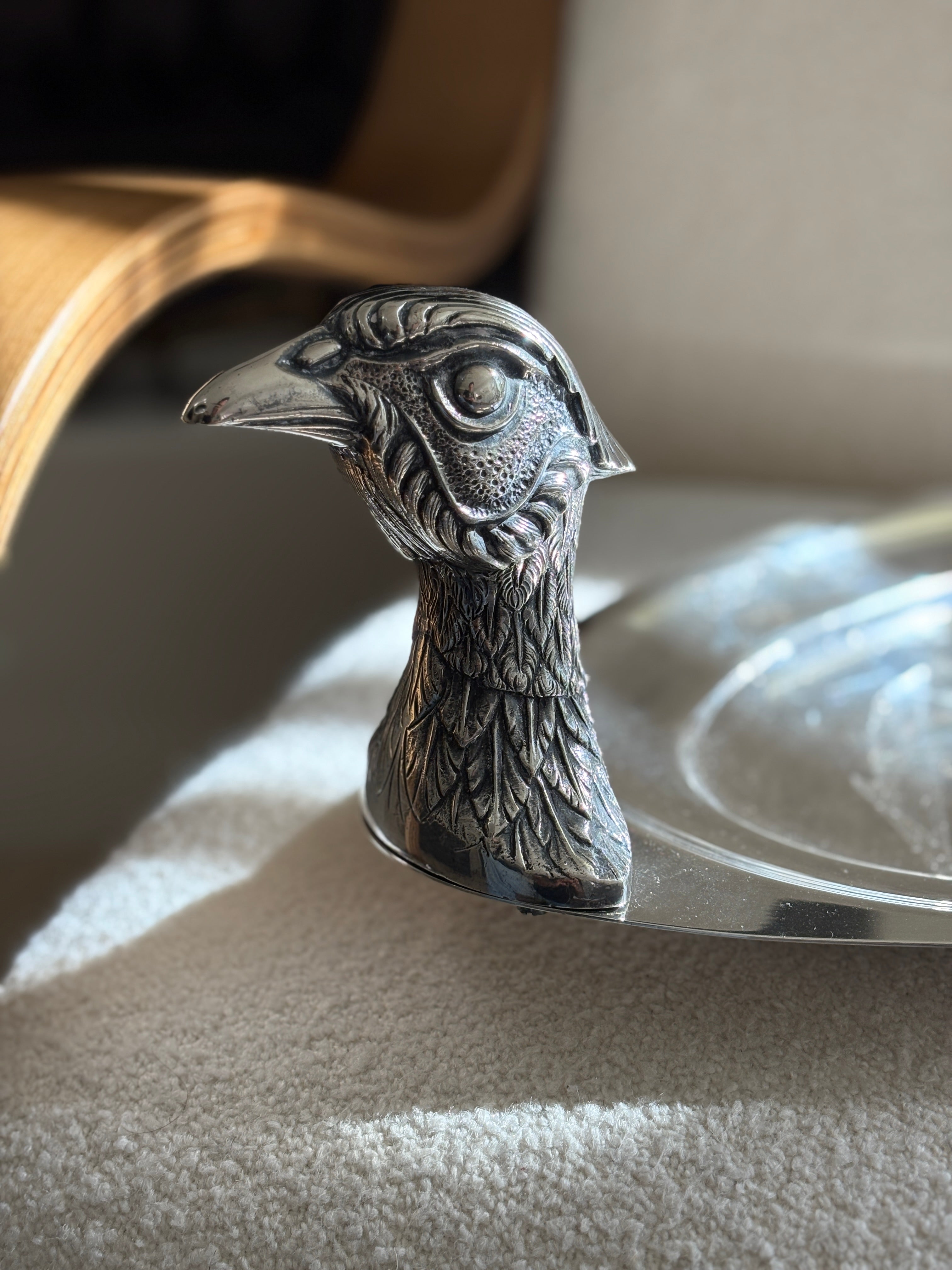 Teghini Firenze Pheasant Oval Serving Tray Platter | Collectors Gene