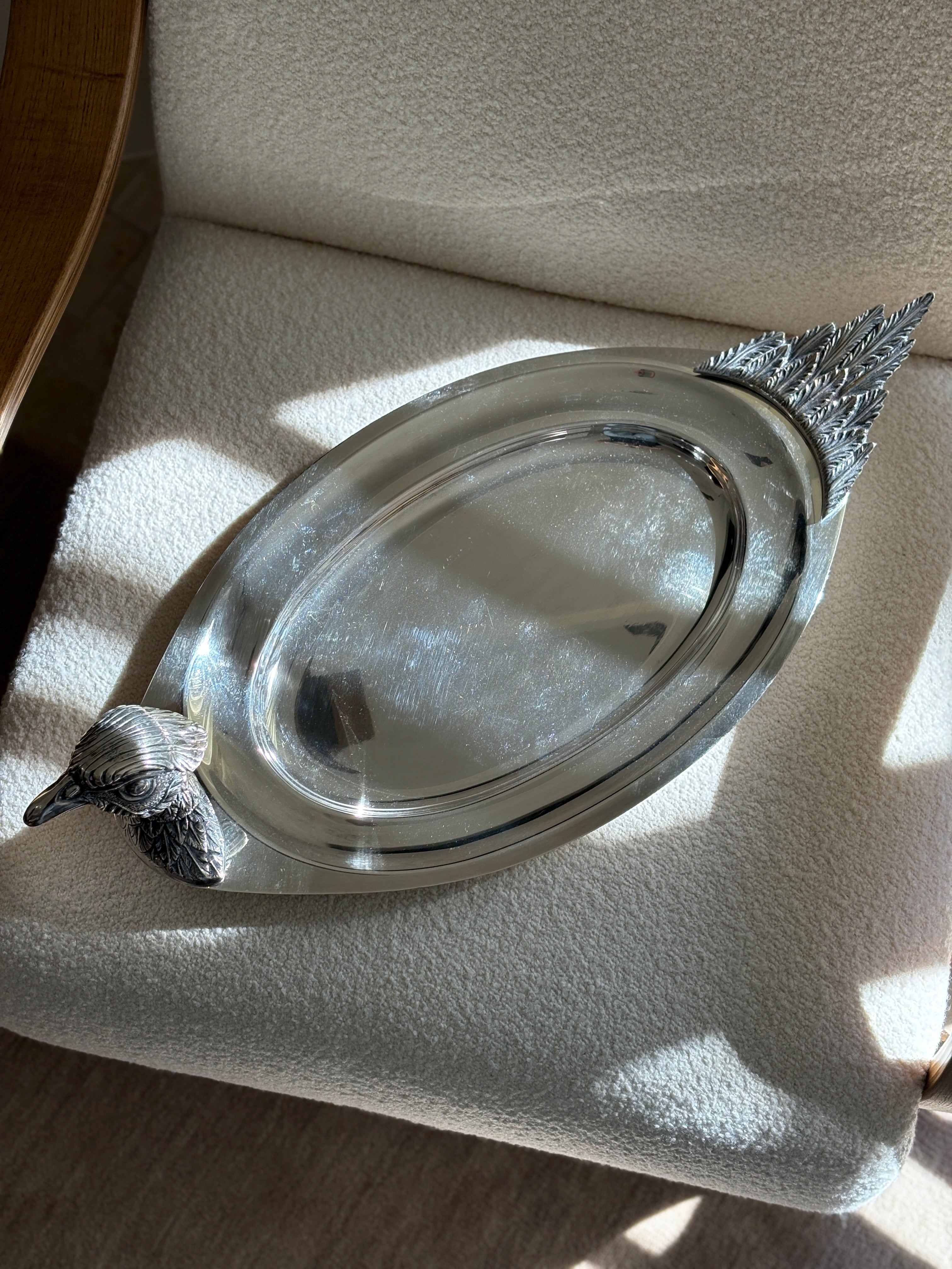 Teghini Firenze Pheasant Oval Serving Tray Platter | Collectors Gene