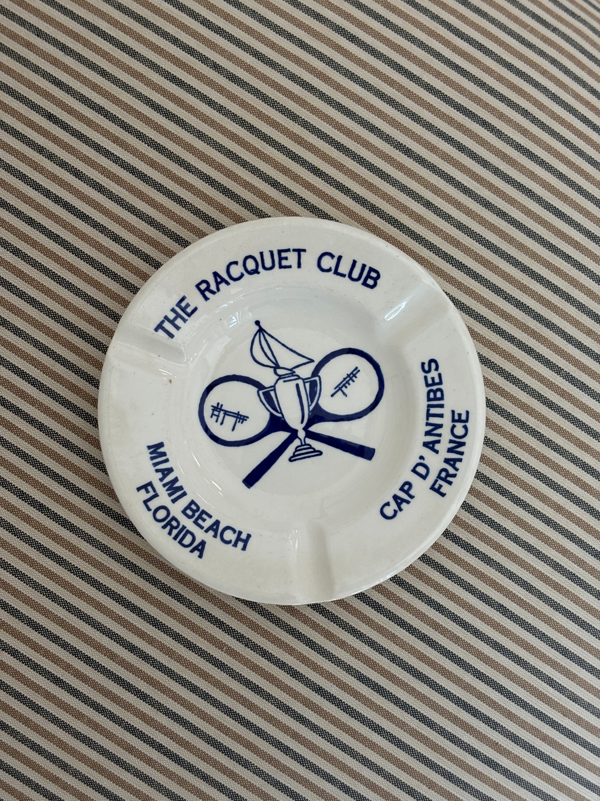 The Racquet Club Cap D'Antibes & Miami Beach Ashtray | Collectors Gene Vintage Shop