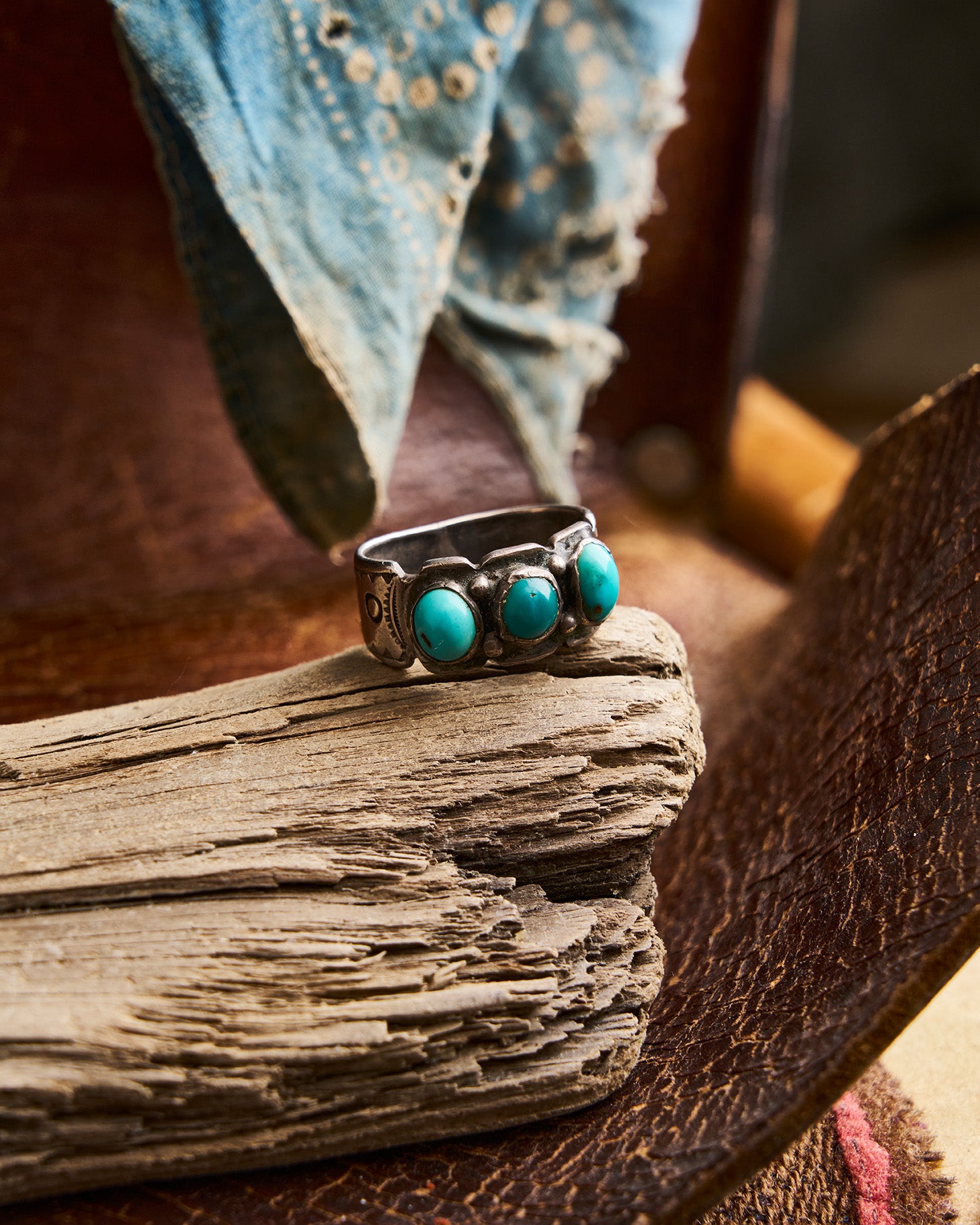 Three Stone Turquoise Ring | Doug Bihlmaier