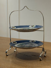 Tiered Silver Serving Stand with Chinoiserie Plates C. 1920 | Collectors Gene