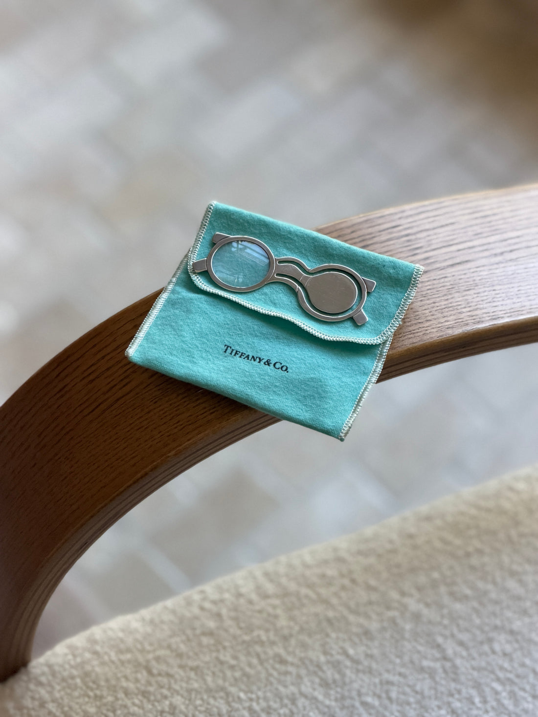 Tiffany &amp; Co. Sterling Silver Eyeglasses Magnifying Glass with Original Case