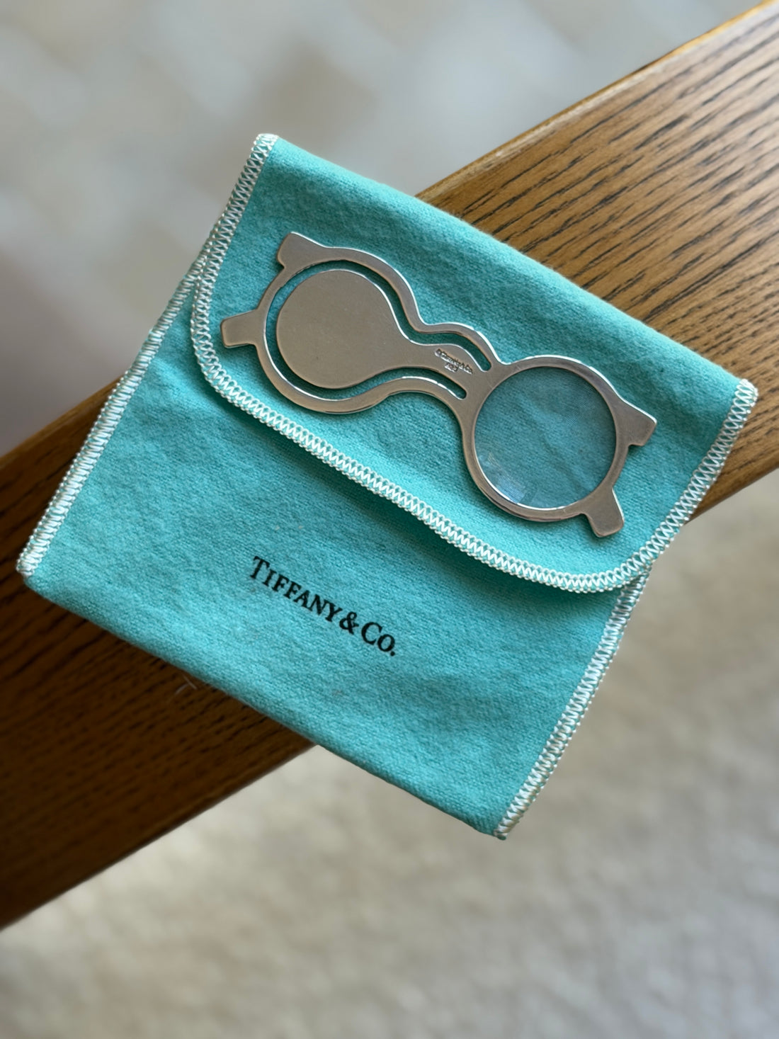 Tiffany &amp; Co. Sterling Silver Eyeglasses Magnifying Glass with Original Case