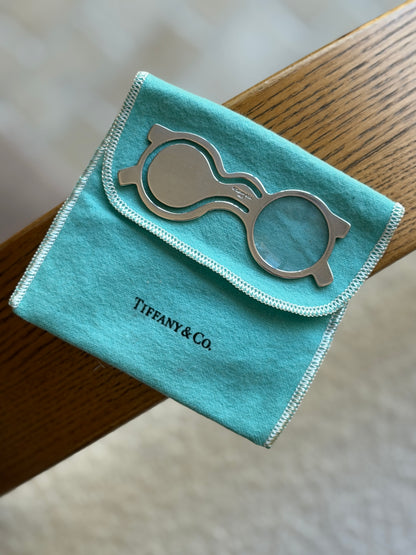 Tiffany &amp; Co. Sterling Silver Eyeglasses Magnifying Glass with Original Case