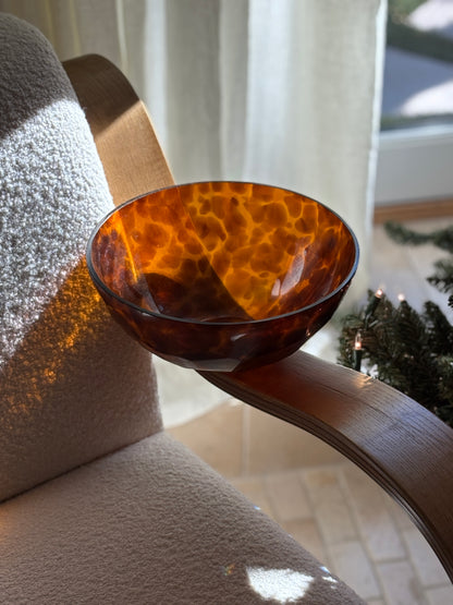 Tortoiseshell Glass Faceted Bowl | Collectors Gene