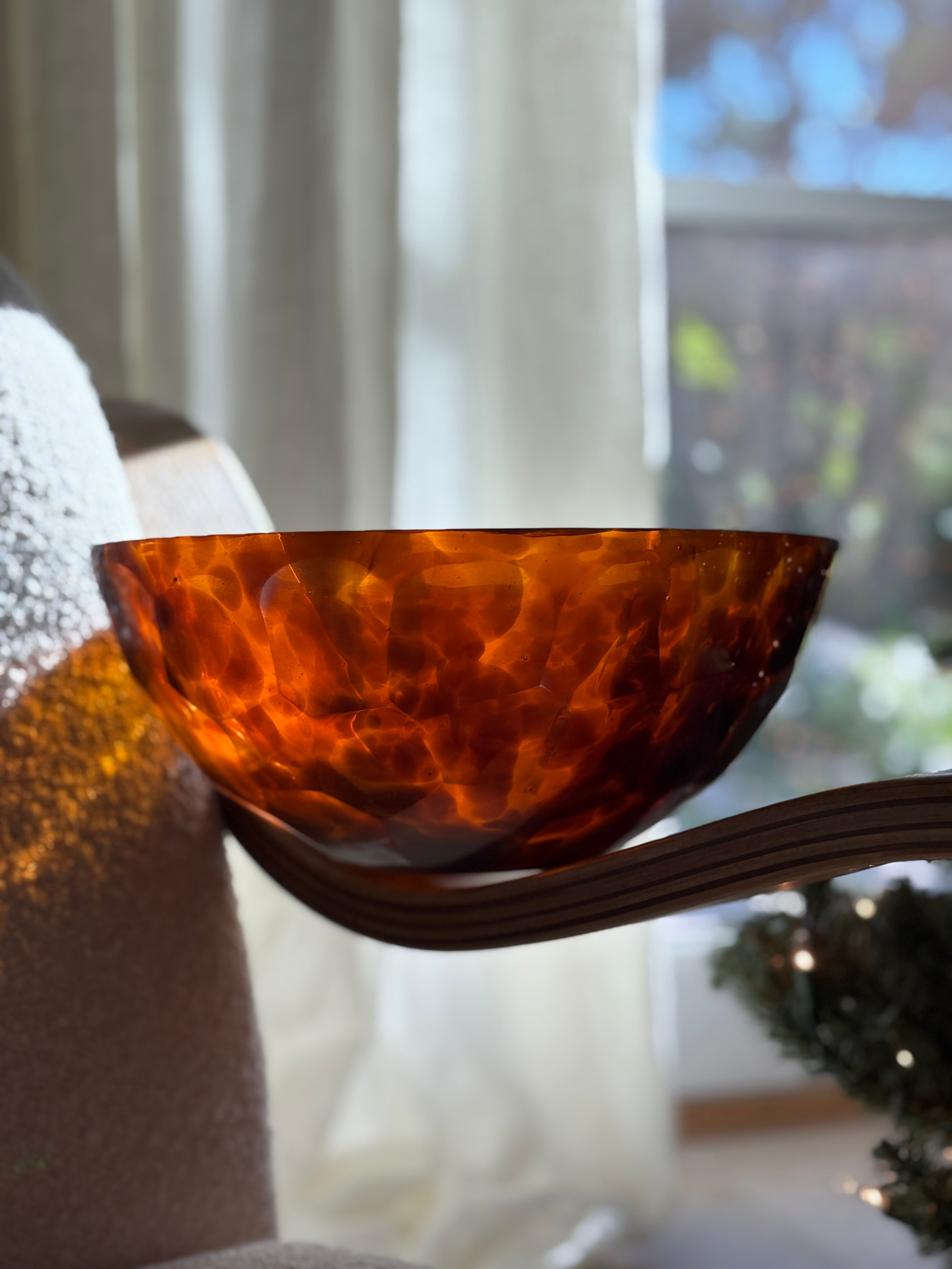Tortoiseshell Glass Faceted Bowl | Collectors Gene