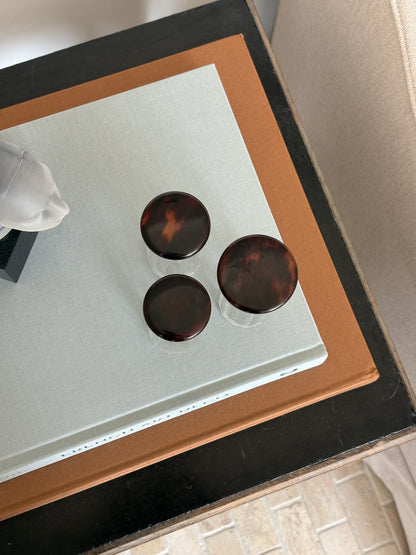 Tortoiseshell and Sterling Glass Dresser Vanity Jars | Collectors Gene