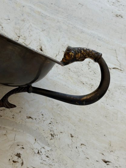 Trophy-Style Brass Vessel with Koi Fish Handles | Collectors Gene Vintage Finds