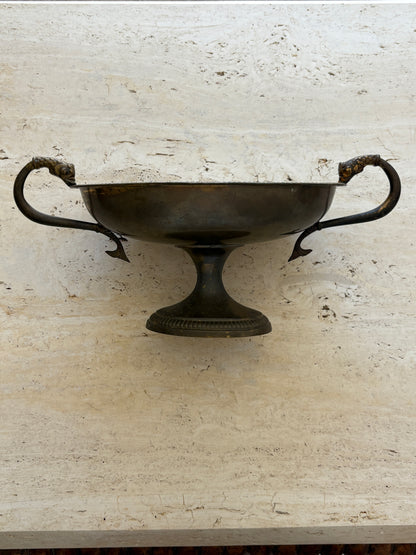 Trophy-Style Brass Vessel with Koi Fish Handles | Collectors Gene Vintage Finds