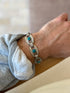 Turquoise Stamped Sterling Silver Southwestern Link Bracelet | Collectors Gene