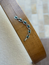 Turquoise Stamped Sterling Silver Southwestern Link Bracelet | Collectors Gene