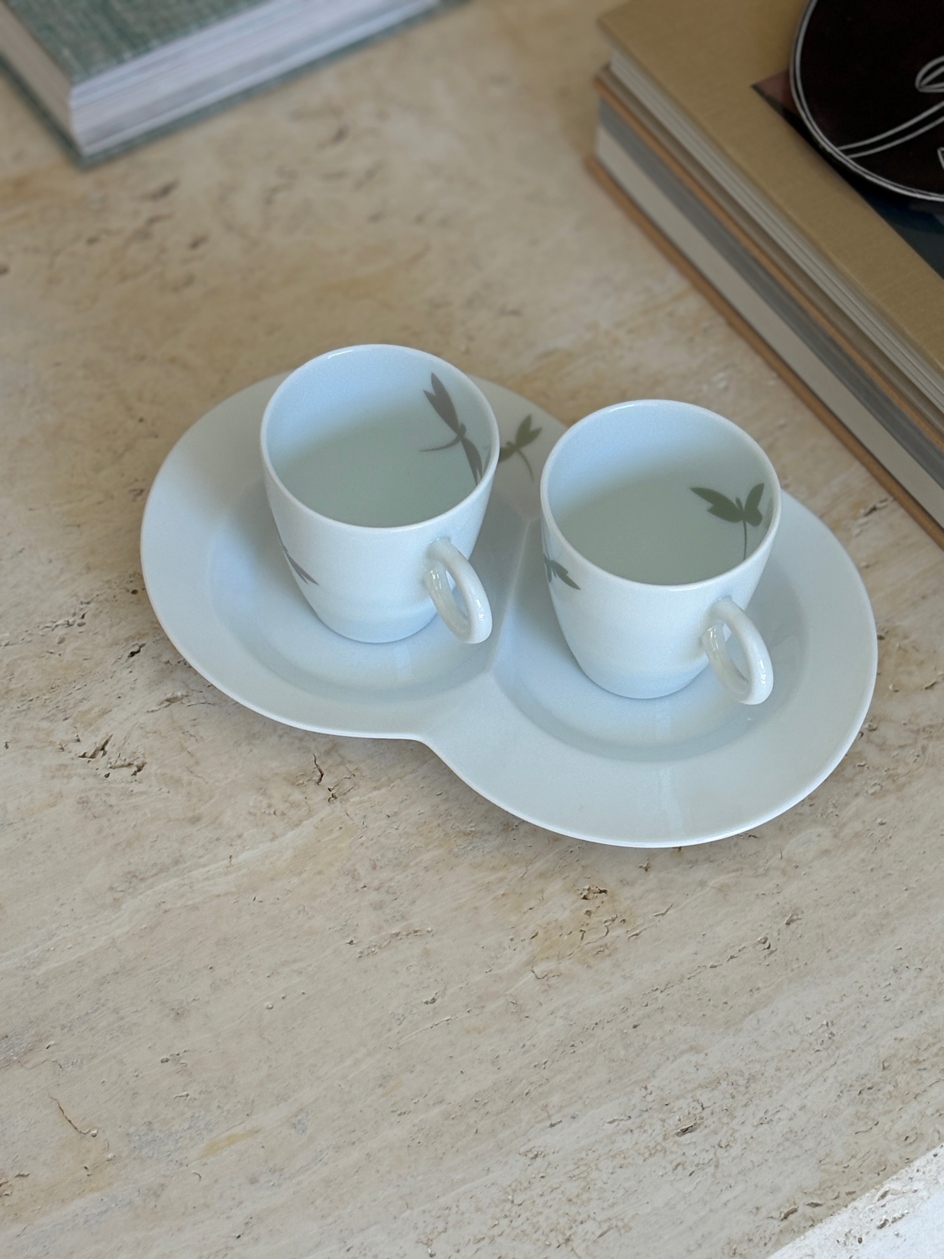 Van Cleef Arpels Dragonfly Porcelain Tea Cups Double Saucer | Collectors Gene