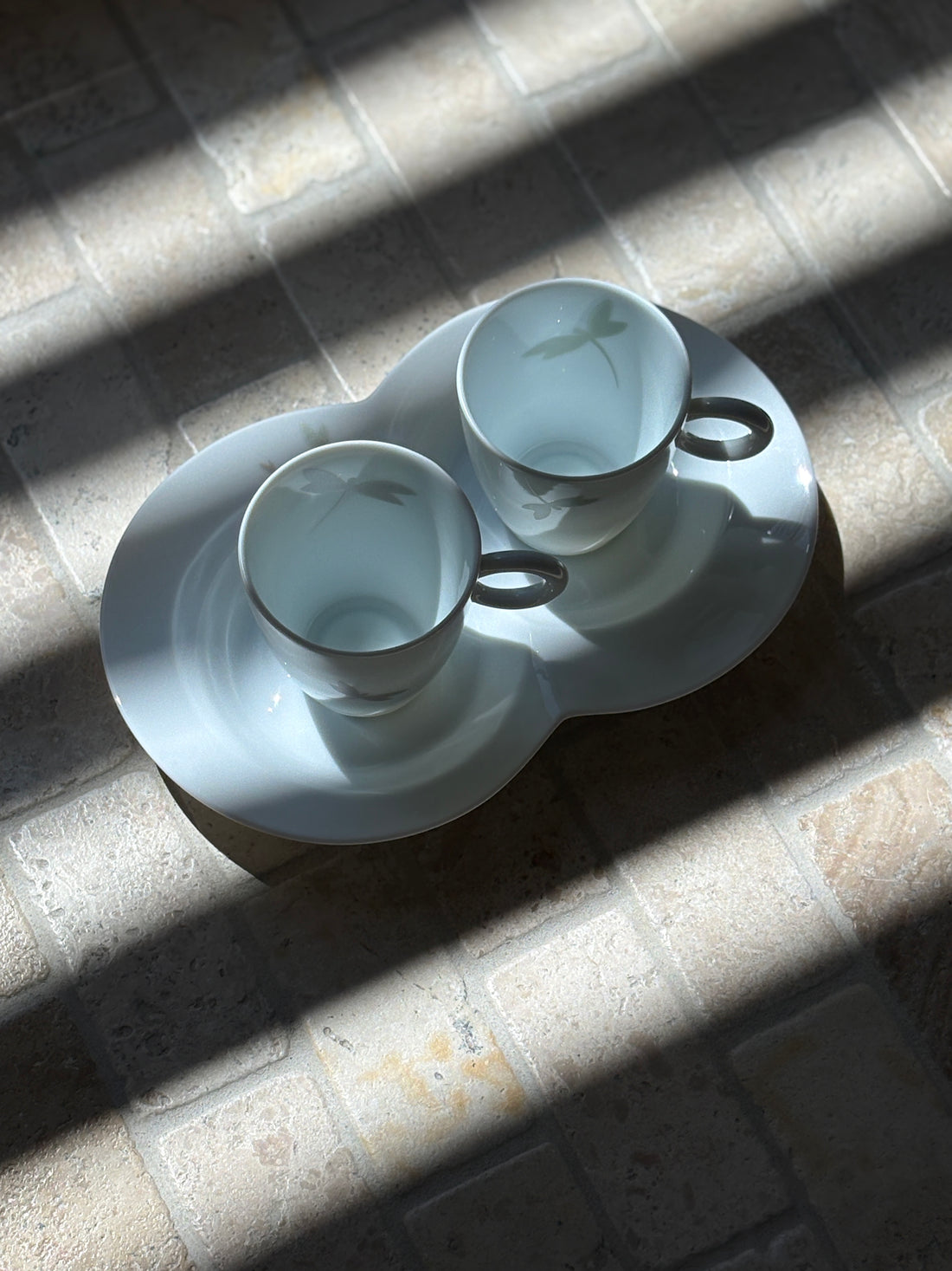 Van Cleef &amp; Arpels Dragonfly Porcelain Tea Cups &amp; Double Saucer
