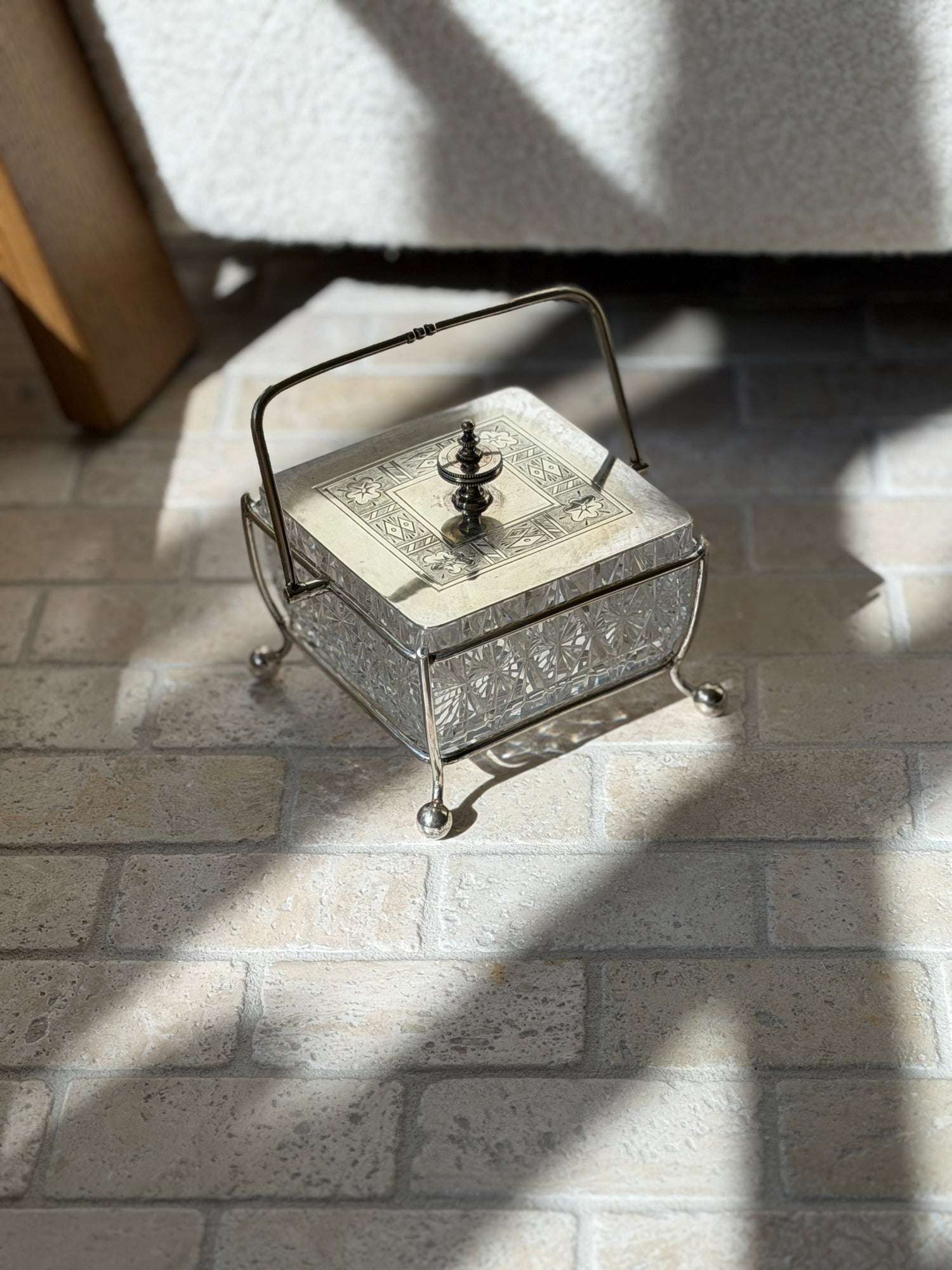 Victorian Biscuit Box in Silver Plate by Thomas White Birmingham c.1890 | Collectors Gene