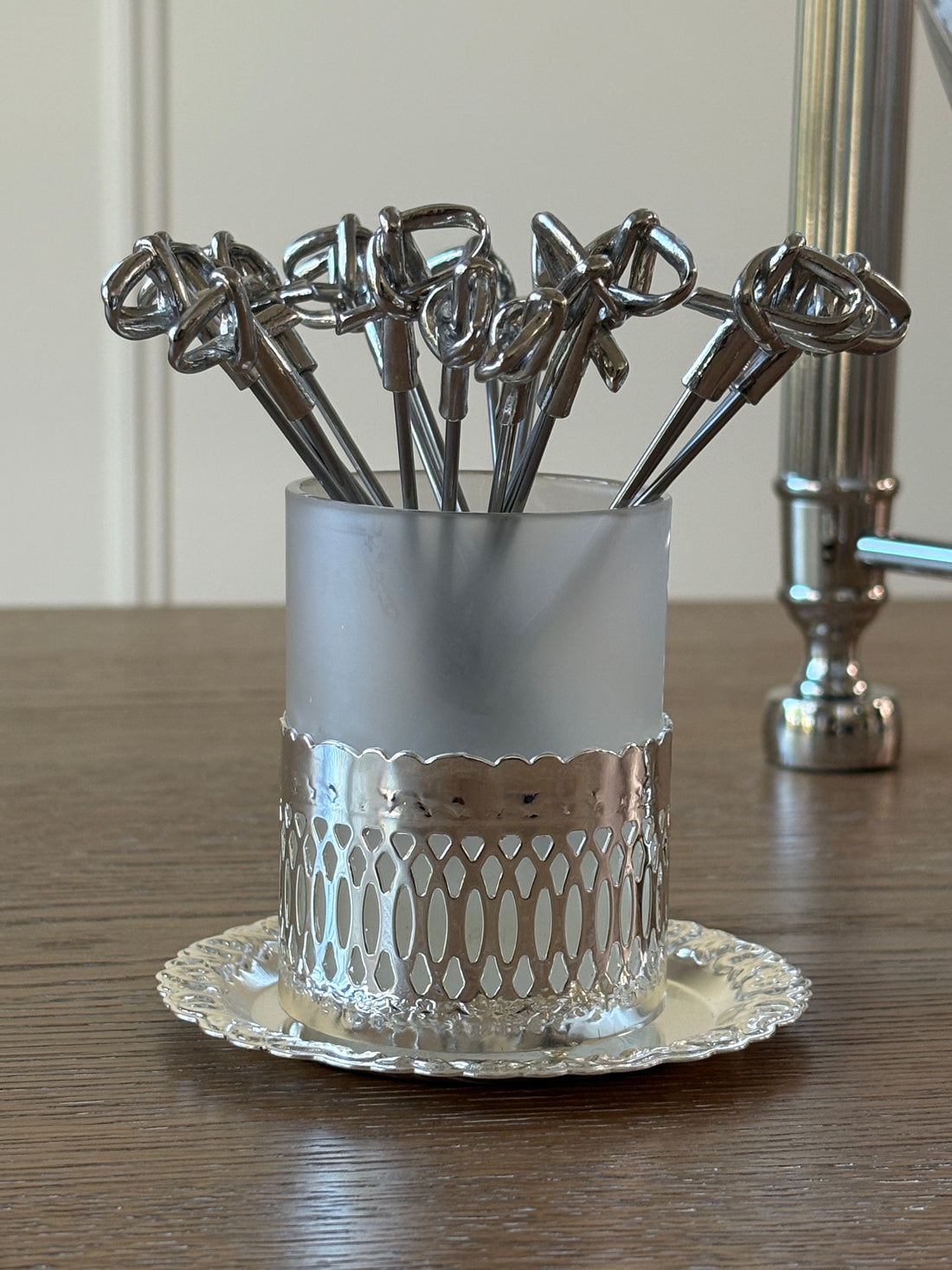 Victorian Style Silver Plate Cocktail Pick Holder | Collectors Gene