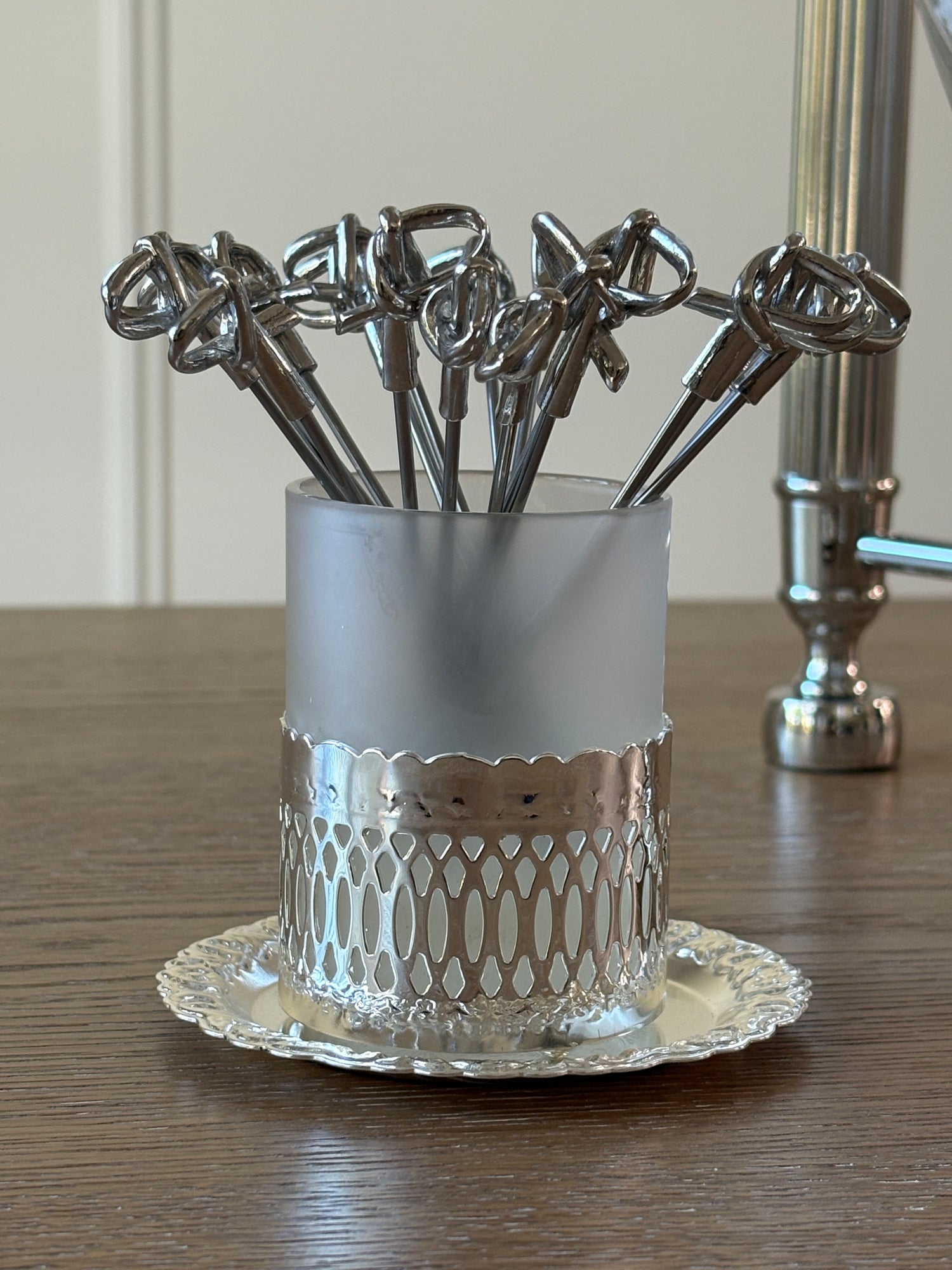 Victorian Style Silver Plate Cocktail Pick Holder | Collectors Gene