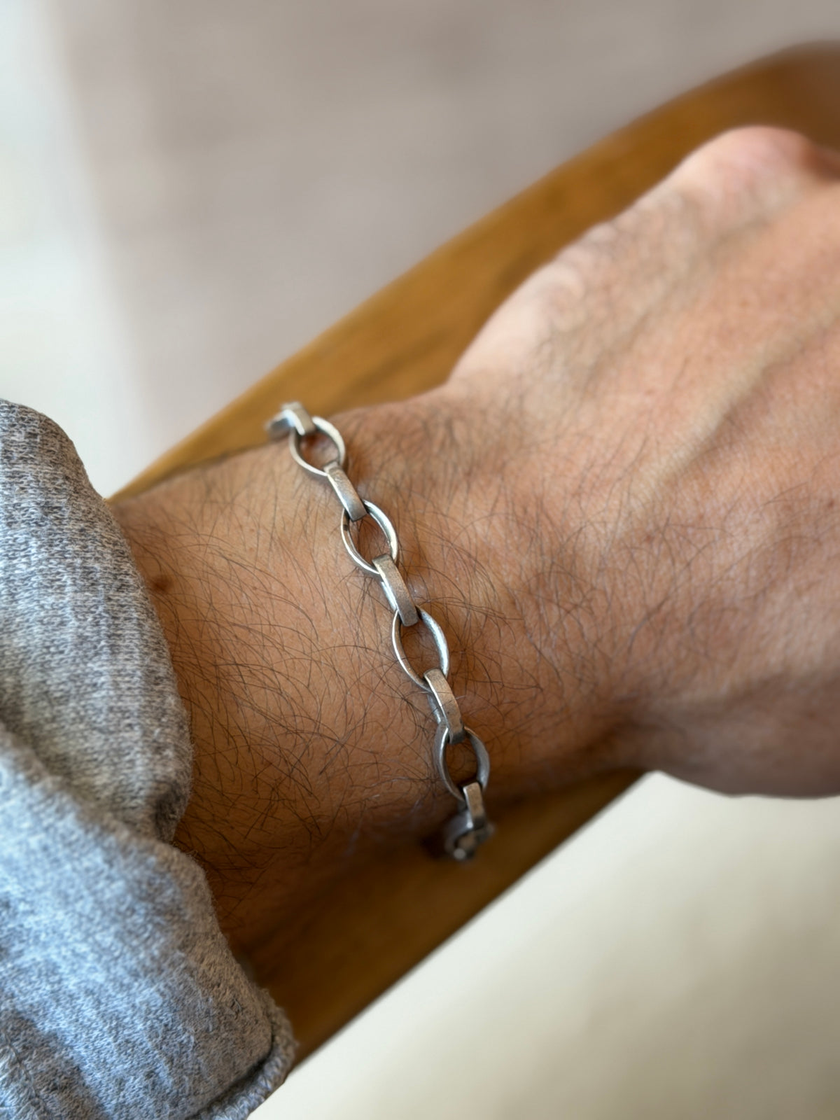 Vintage 925 Sterling Silver Chunky Oval Link Bracelet | Collectors Gene