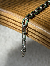 Vintage Art Deco Sterling Silver Green Enamel Geometric Link Bracelet | Collectors Gene