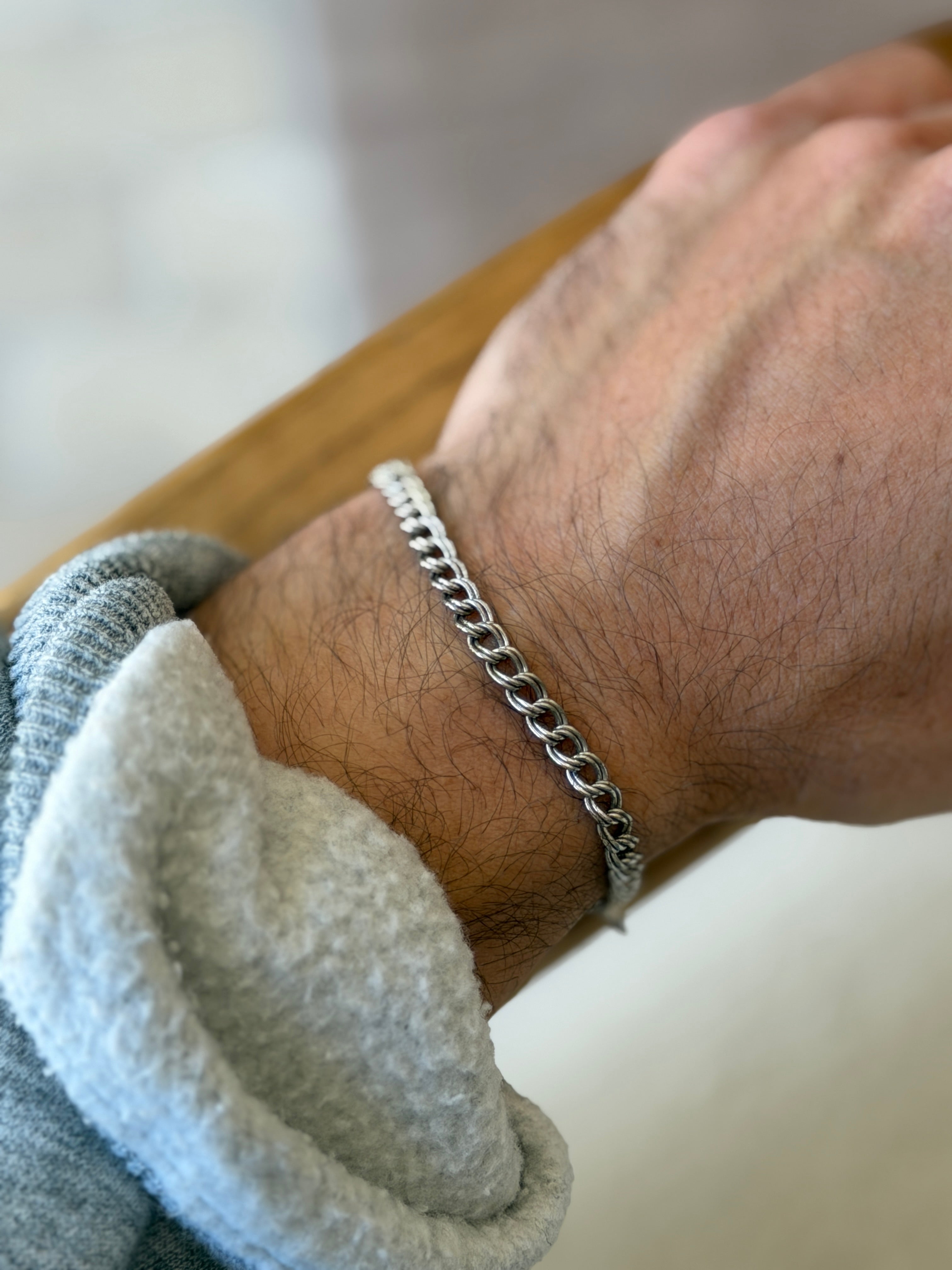 Vintage Atlas Sterling Silver Double Link Chain Bracelet | Collectors Gene
