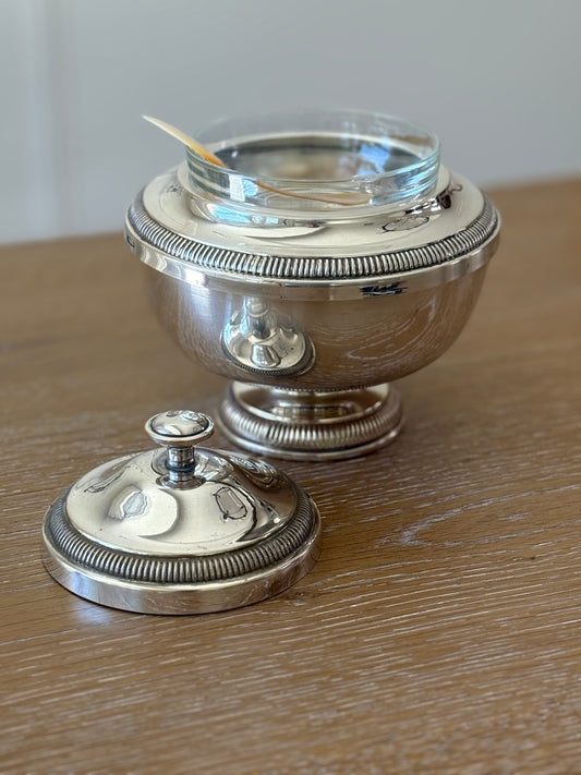 Silver-Plated Caviar Dish Six Mother of Pearl Spoons | Collectors Gene Vintage Finds