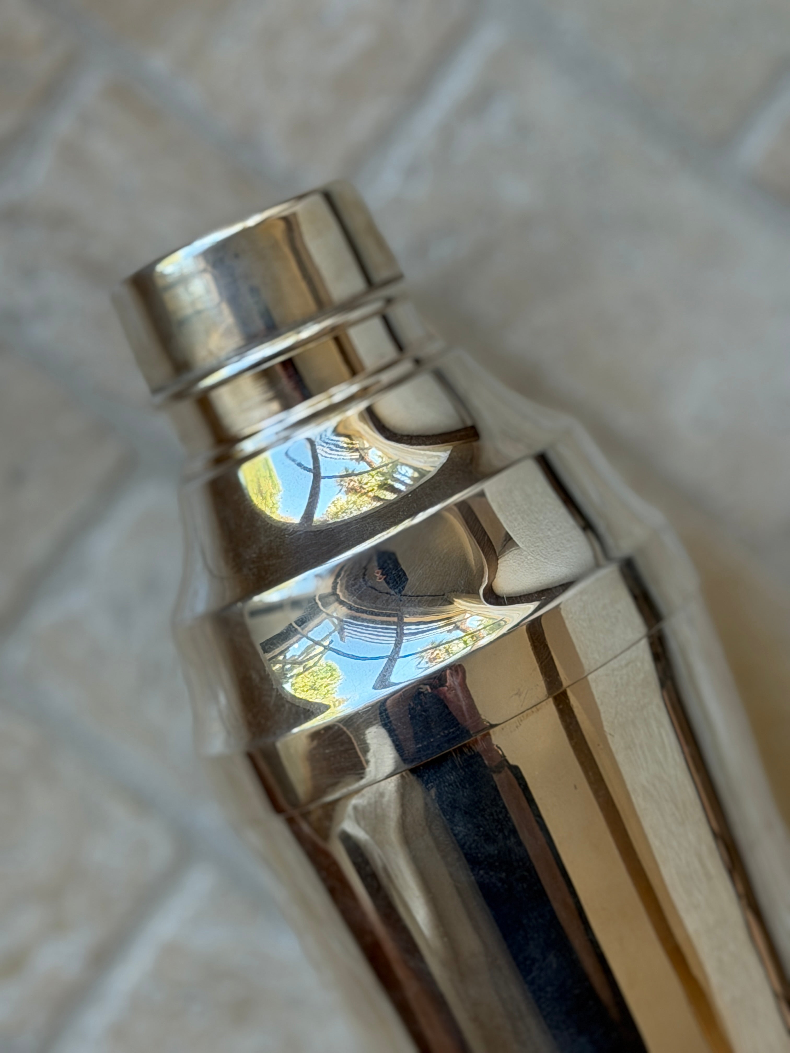 Vintage Cocktail Shaker No. 4 Stepped Shoulder Silver-Plated Shaker | Collectors Gene