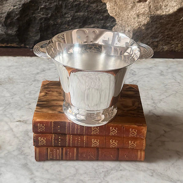 Vintage Deco Ice Bucket with Half Moon Handles | Collectors Gene
